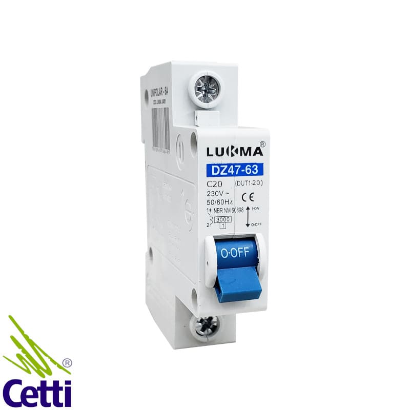 Disjuntor Unipolar 20A Lukma LK-20 Disjuntor Unipolar 20A Lukma LK-20