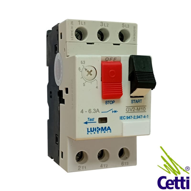 Disjuntor Motor de 4 a 6.3A Trifásico Lukma LK-M10 Disjuntor Motor de 4 a 6.3A Trifásico Lukma LK-M10
