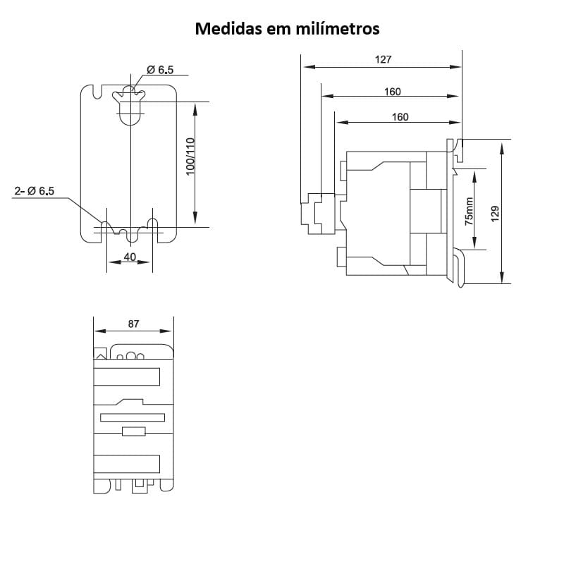 medidas-montagem-desenho-mecanico-contator-potencia-220v-95a-tripolar-1na-1nf-cjx2-9511-lukma medidas-montagem-desenho-mecanico-contator-potencia-220v-95a-tripolar-1na-1nf-cjx2-9511-lukma