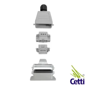 tomada multipolar 6 pinos conjunto completo base baixa e saída superior