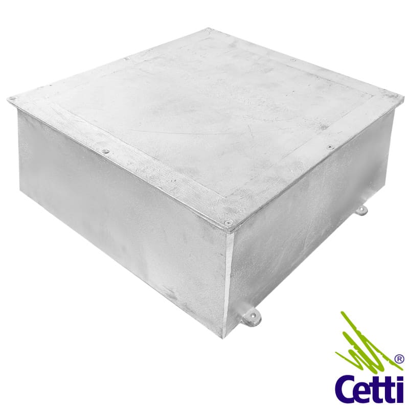 Caixa de Passagem Elétrica de Alumínio com 400 x 400 x 200 mm e Componente de Vedação Caixa de Passagem Elétrica de Alumínio com 400 x 400 x 200 mm e Componente de Vedação