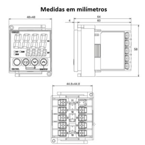 desenho-medidas-controlador-temperatura-omron-e5csl-rtc