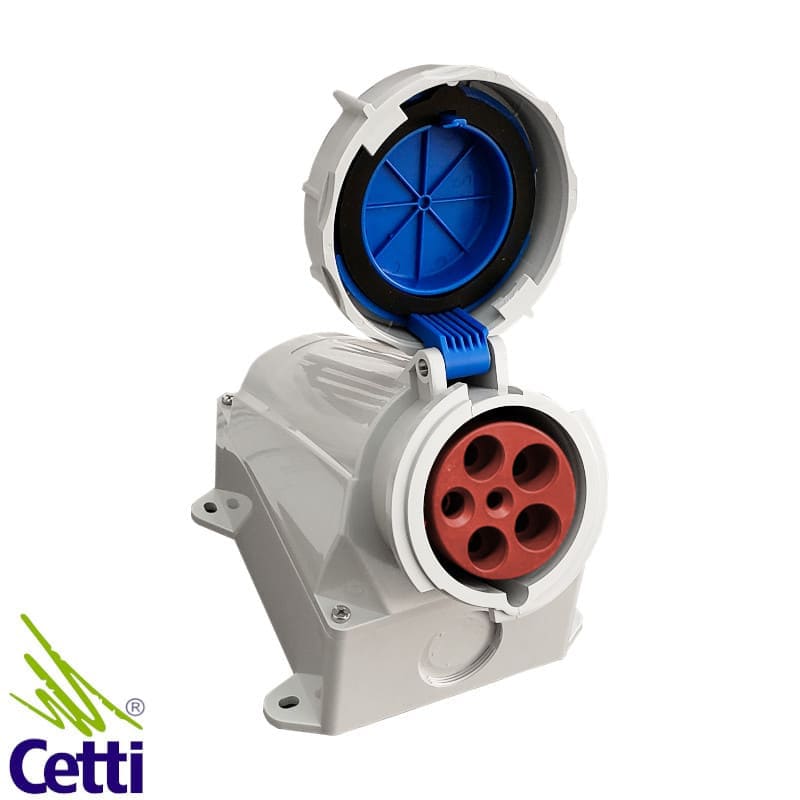 Tomada Industrial de Sobrepor WEG 63A 3P+N+T de 200V a 250V 9 Horas Azul TSW-63P5H9E57 Tomada Industrial de Sobrepor WEG 63A 3P+N+T de 200V a 250V 9 Horas Azul TSW-63P5H9E57