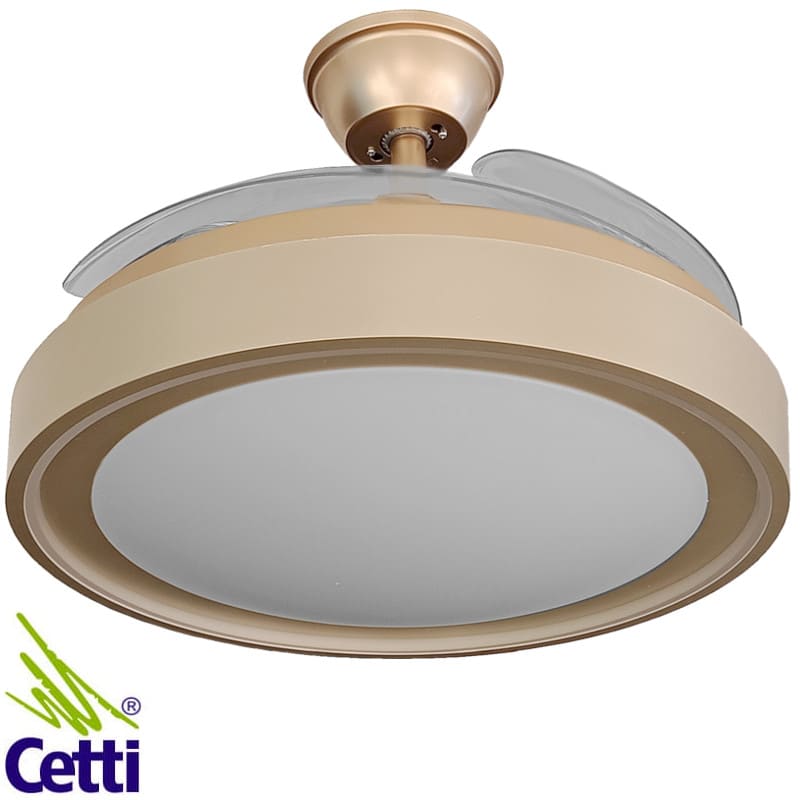 Ventilador de Teto Dourado Controle Remoto e Plafon LED Opus HM85599 Ventilador de Teto Dourado Controle Remoto e Plafon LED Opus HM85599