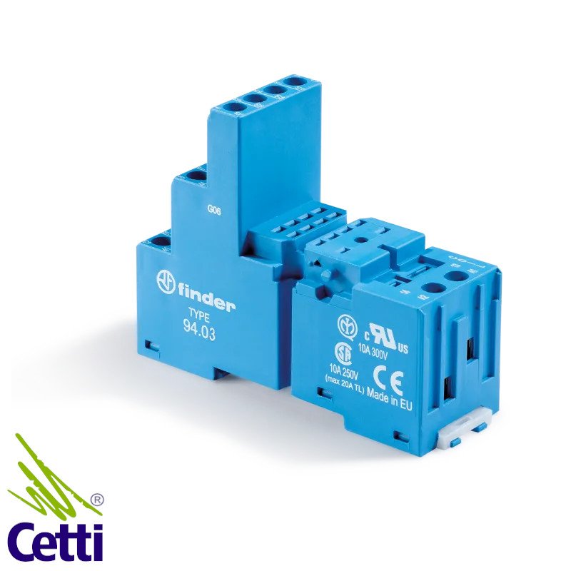 Base Finder 94.03 para Relé 12 Pinos 10A 250V Base Finder 94.03 para Relé 12 Pinos 10A 250V