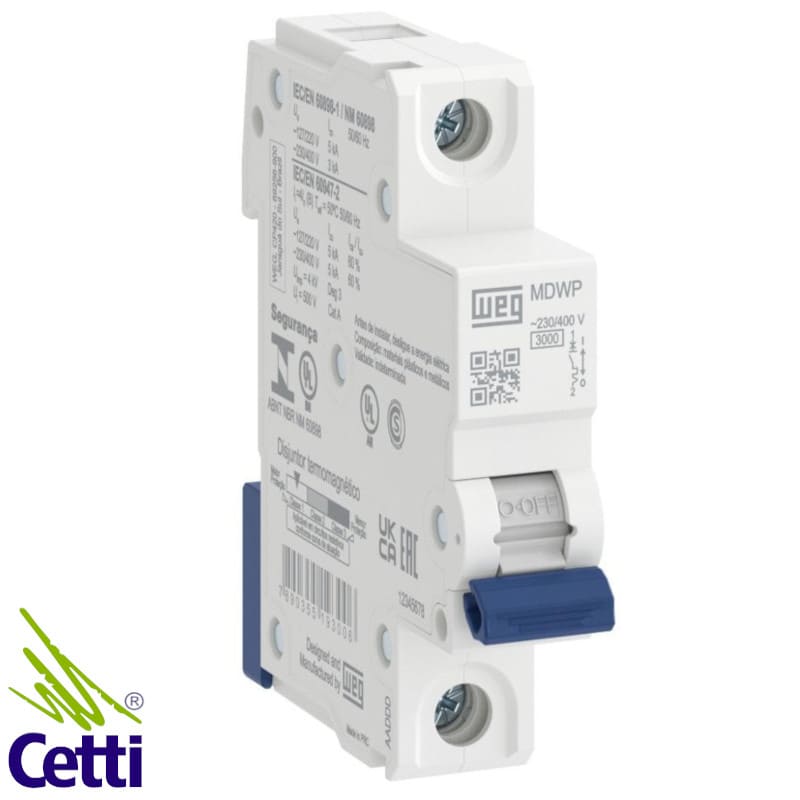 Disjuntor WEG Unipolar 40A MDWP-C40-1 Disjuntor WEG Unipolar 40A MDWP-C40-1