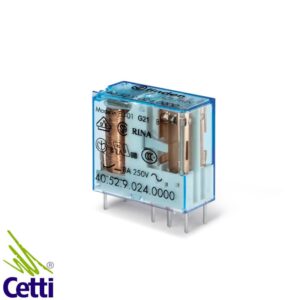 Relé Auxiliar Finder 24VCC 8A 2NA-NF PCI 40.52.7.024.0000