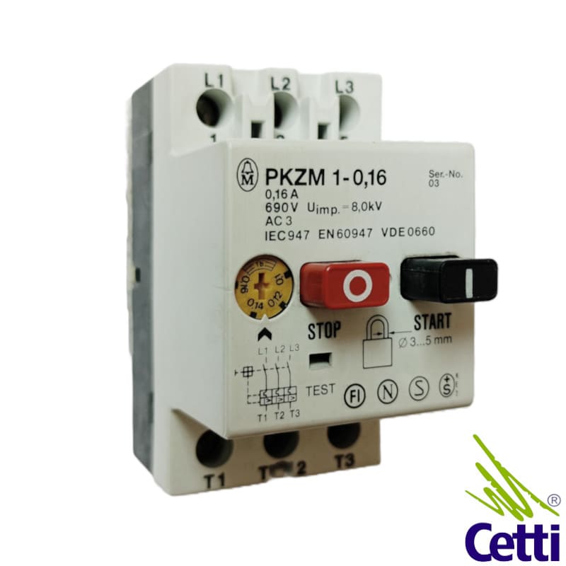 Disjuntor Motor Moeller de 0,1 a 0,16A PKZM 1-0,16 Disjuntor Motor Moeller de 0,1 a 0,16A PKZM 1-0,16