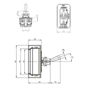 Cetti Materiais Elétricos 40 medidas-chave-bipolar-20a-alavanca-margirius-cs-301a