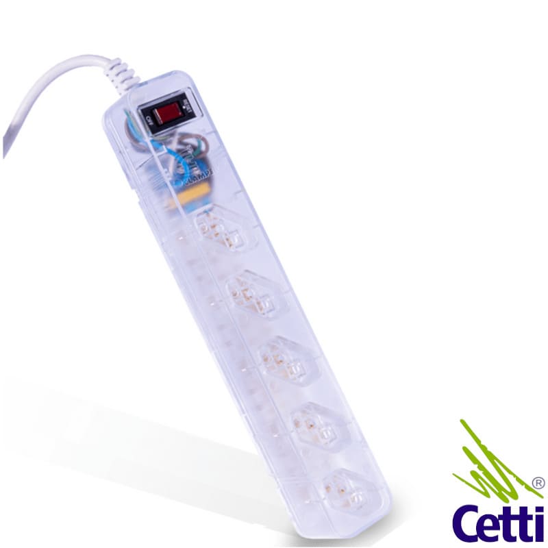 Extensão Elétrica e Filtro de Linha com Protetor de Surto DPS em 5 Tomadas 2P+T iClamper Energia 5