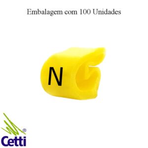 Identificador de Fio Elétrico Anilha Letra N de 4 a 16 mm²– Hellerman Tyton MHG4/9 – 100 Unidades