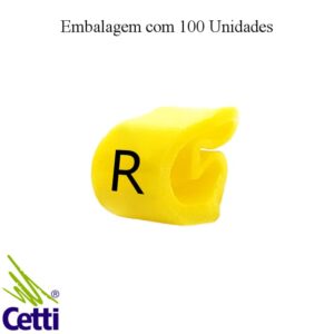 Identificador de Fio Elétrico Anilha Letra R de 4 a 16 mm²– Hellerman Tyton MHG4/9 – 100 Unidades