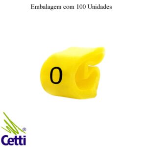 Identificador de Fio Elétrico Anilha Número 0 de 4 a 16 mm²– Hellerman Tyton MHG4/9 – 100 Unidades