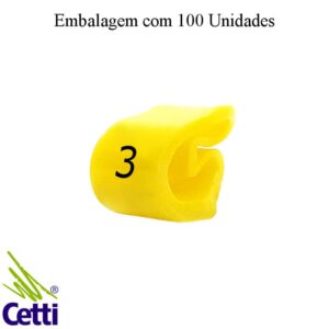 Cetti Materiais Elétricos 14 Identificador de Fio Elétrico Anilha Número 3 de 4 a 16 mm²– Hellerman Tyton MHG4/9 – 100 Unidades