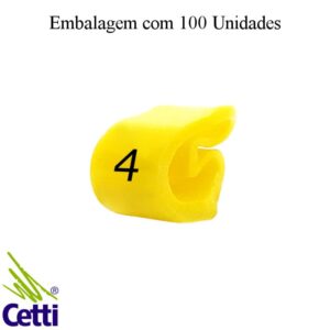 Identificador de Fio Elétrico Anilha Número 4 de 4 a 16 mm²– Hellerman Tyton MHG4/9 – 100 Unidades