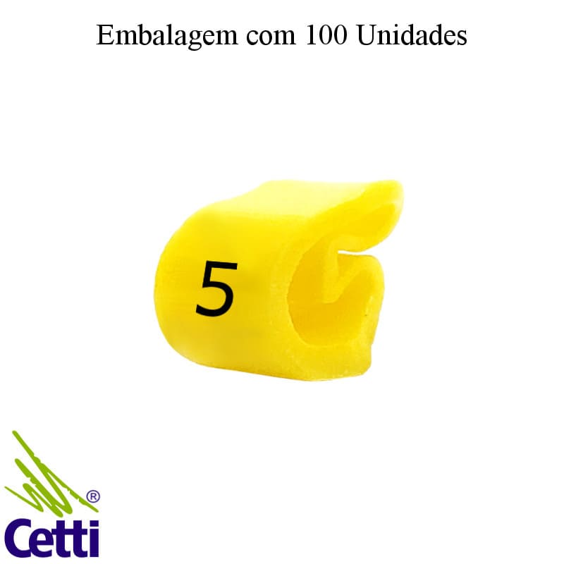 Identificador de Fio Elétrico Anilha Número 5 de 4 a 16 mm²– Hellerman Tyton MHG4/9 – 100 Unidades Identificador de Fio Elétrico Anilha Número 5 de 4 a 16 mm²– Hellerman Tyton MHG4/9 – 100 Unidades