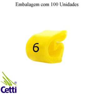 Identificador de Fio Elétrico Anilha Número 6 de 4 a 16 mm²– Hellerman Tyton MHG4/9 – 100 Unidades