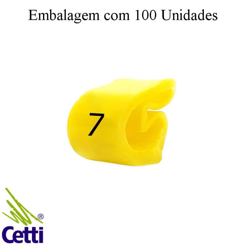 Identificador de Fio Elétrico Anilha Número 7 de 4 a 16 mm²– Hellerman Tyton MHG4/9 – 100 Unidades Identificador de Fio Elétrico Anilha Número 7 de 4 a 16 mm²– Hellerman Tyton MHG4/9 – 100 Unidades