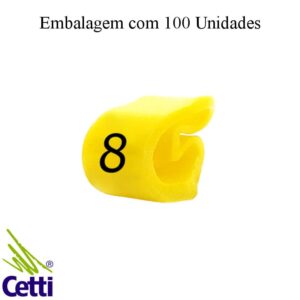 Cetti Materiais Elétricos 24 Identificador de Fio Elétrico Anilha Número 8 de 4 a 16 mm²– Hellerman Tyton MHG4/9 – 100 Unidades