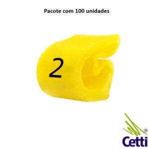 Identificador de Fio Elétrico Anilha Número 2 de 4 a 16 mm²– Hellerman MHG4/9 – 100 Unidades