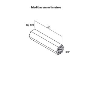Cetti Materiais Elétricos 38 medida-prolongador-barra-roscada-3-oitavos