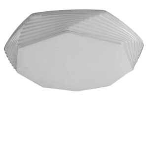 Plafon LED Sextavado Moderno Branco 24W Troca Cor da Luz Sindora DCX00348