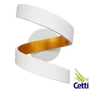 Cetti Materiais Elétricos 13 Arandela LED espiral branca e dourada iluminação parede interna