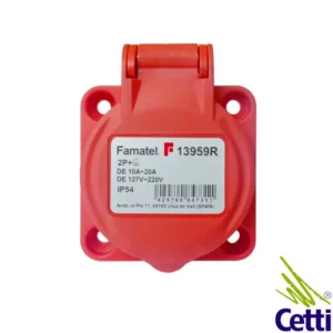 Cetti Materiais Elétricos 38 tomada industrial embutir 10A 20A Famatel