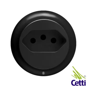 Cetti Materiais Elétricos 31 tomada energia qtmov preto trilho de tomada qm55200.20